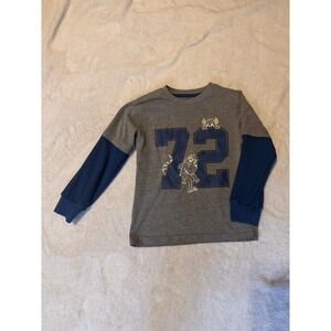 365 Kids from Garanimals Boys Monster Graphic Long Sleeve T-Shirt Gray Navy 10